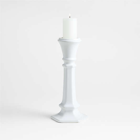 Firenze White Ceramic Candle Holders