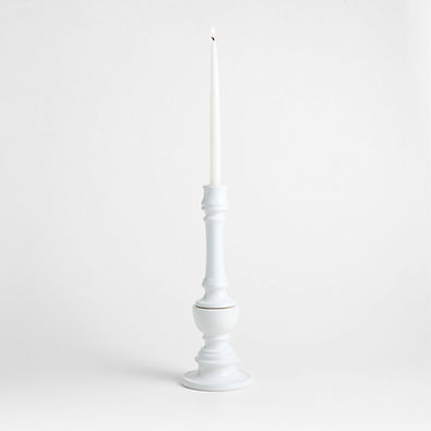View Firenze 16" White Ceramic Taper Candle Holder details