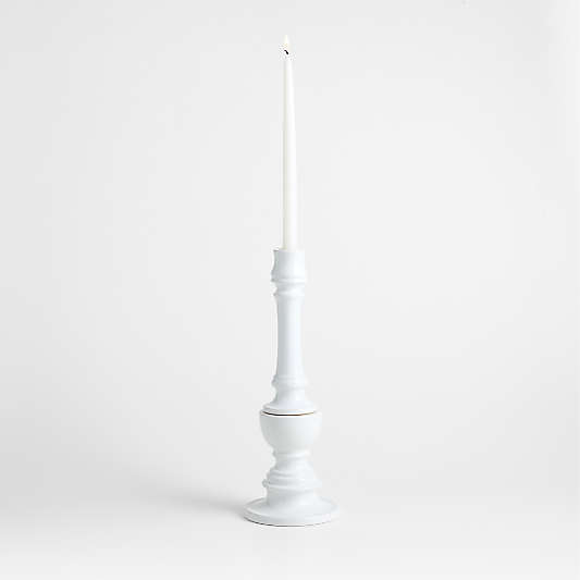 Firenze 16" White Ceramic Taper Candle Holder