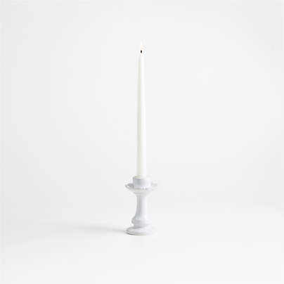 Firenze 5" White Ceramic Taper Candle Holder