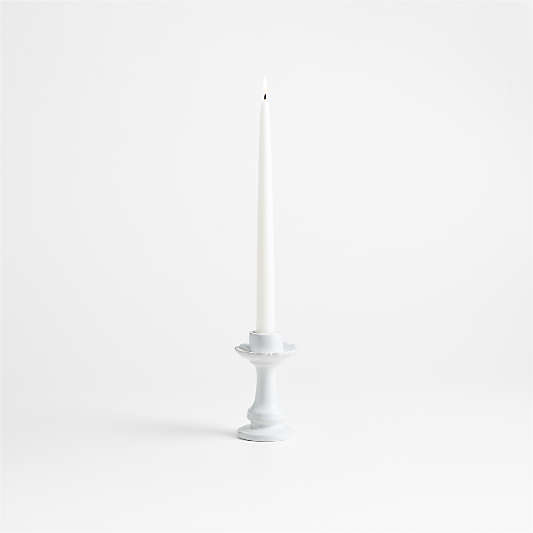 Firenze 5" White Ceramic Taper Candle Holder