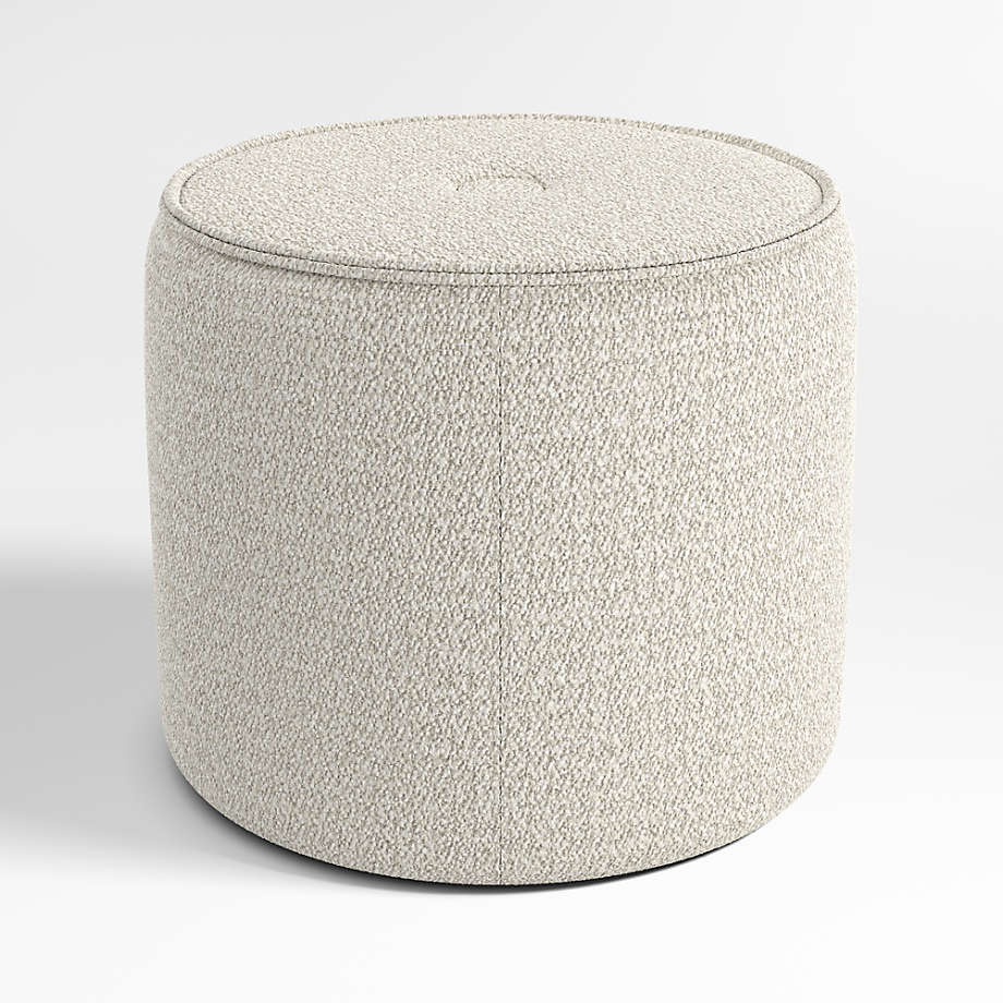 Fireside Small Round Upholstered Ottoman Crate & Barrel