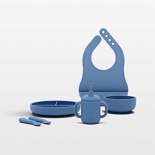 Lalo Blueberry Blue First Bite Full Baby Feeding Set