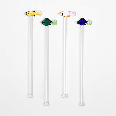 Fish Icon Drink Stirrers, Set of 4
