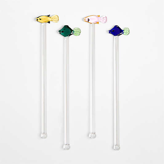 Fish Icon Drink Stirrers, Set of 4