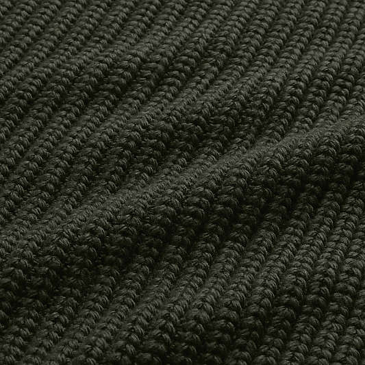 Ficus Green Wool Blend 70''x55" Fisherman Knit Throw Blanket