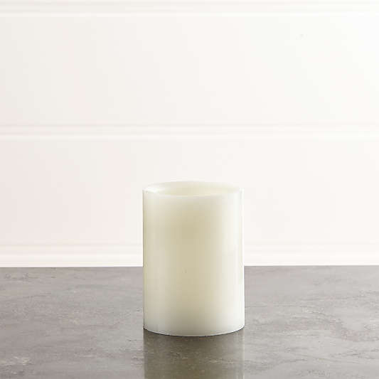 Flameless White 3"x4" Pillar Candle with Timer