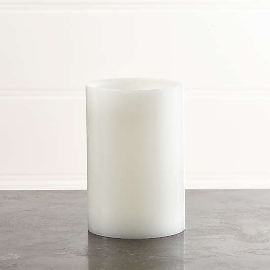 Flameless White 4"x6" Pillar Candle with Timer