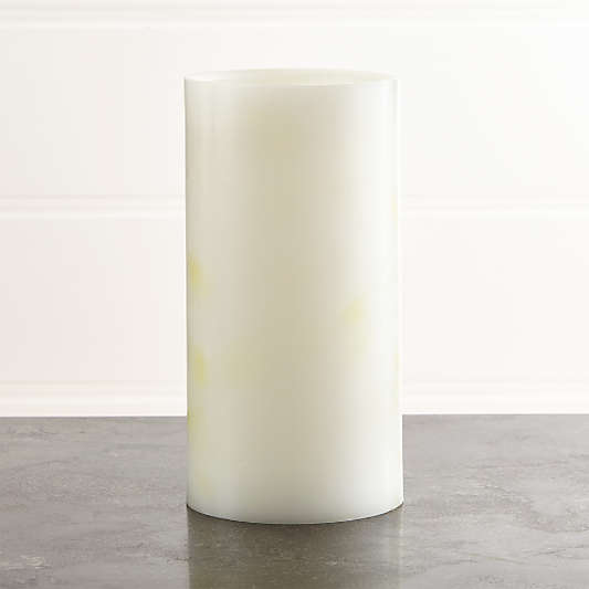 Flameless White 4"x8" Pillar Candle with Timer