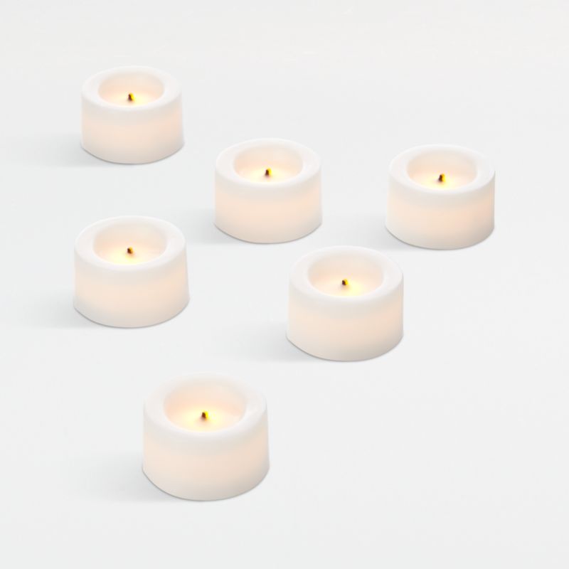 Flameless White Tealights, Set of 6