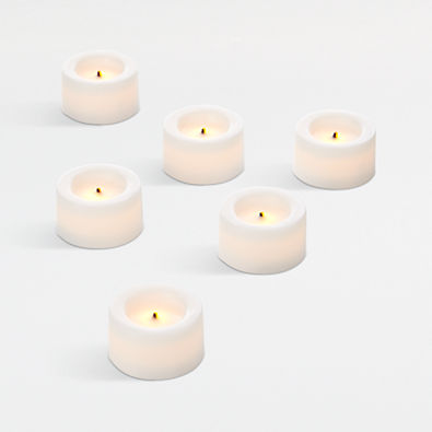 View Flameless White Tealights, Set of 6 details