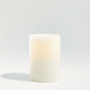 Warm White Flameless 3"x4" Wax Pillar Candle