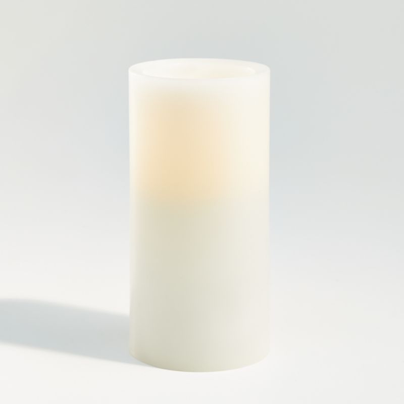 Warm White Flameless 3"x6" Wax Pillar Candle