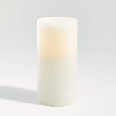 Warm White Flameless 3"x6" Wax Pillar Candle