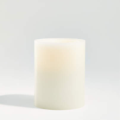 Warm White Flameless 4"x5" Wax Pillar Candle