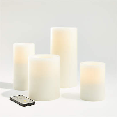 Warm White Flameless Wax Candles | Crate &