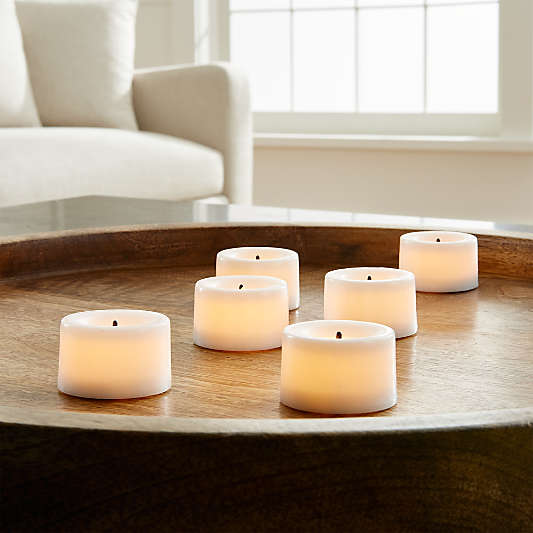 Flameless White Tealights, Set of 6