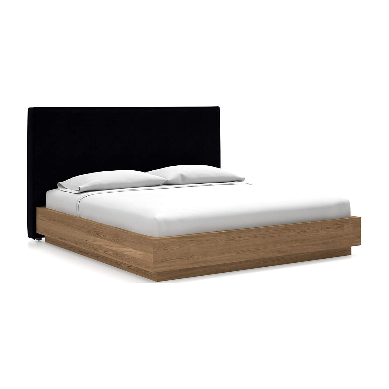 Flange King Headboard with Batten PlinthBase Bed Midnight Crate & Barrel