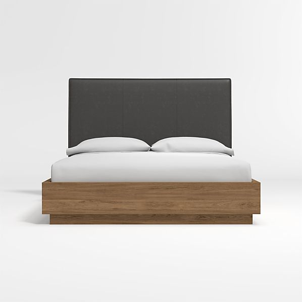 Leather Beds Crate Barrel, Leather Bed Frame Without Headboard