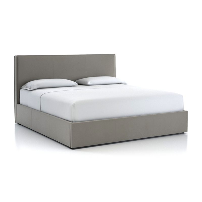 Flange King Bed Dove | Crate & Barrel