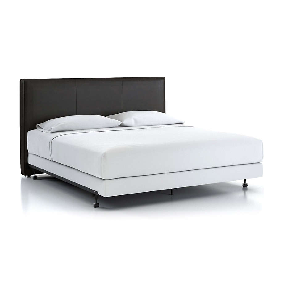 Flange King Headboard Espresso Faux Leather + Reviews Crate & Barrel