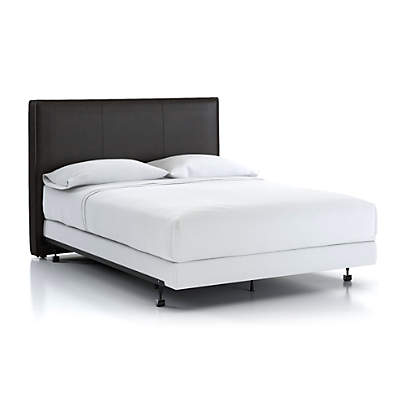 Queen Headboard Espresso Faux, Queen Size Bed Frame With Leather Headboard