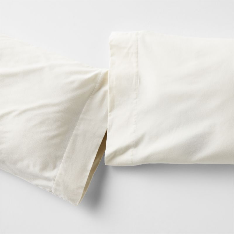 Cozysoft Organic Flannel Arctic Ivory Standard Pillowcases, Set of 2