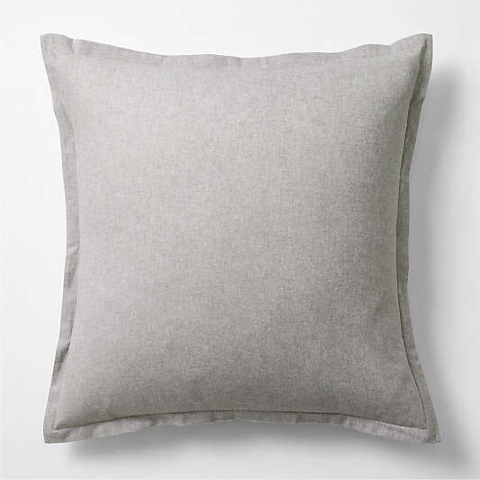 Cozysoft Organic Flannel Grey Euro Bed Pillow Sham