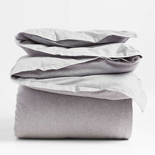 Cozysoft Organic Flannel Grey Duvet Covers