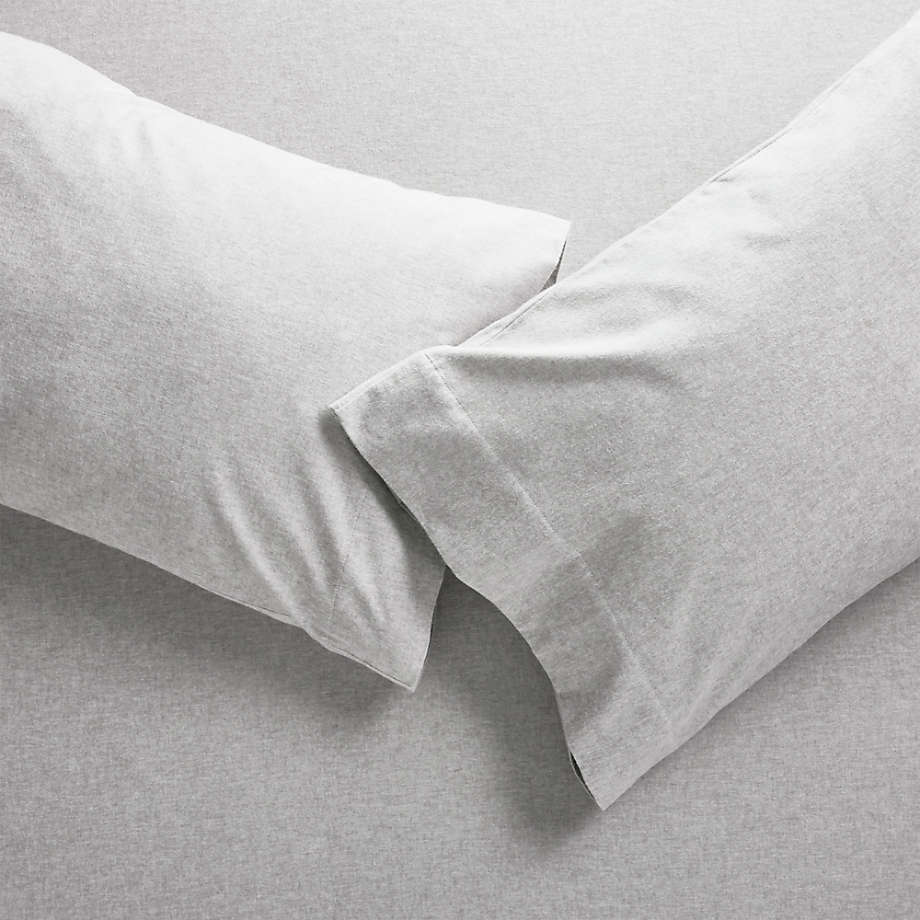 Grey Flannel Pillowcases King Pair + Reviews Crate & Barrel