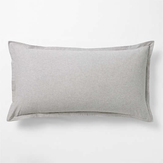 Cozysoft Organic Flannel Grey King Bed Pillow Sham