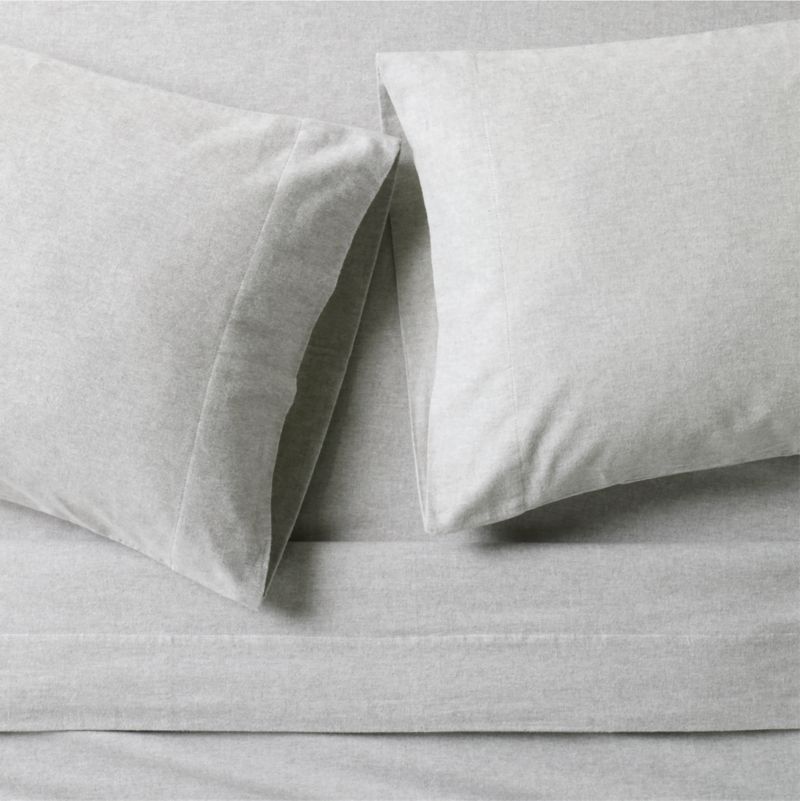 Cozysoft Organic Flannel Grey Stripe Full Bed Sheet Set