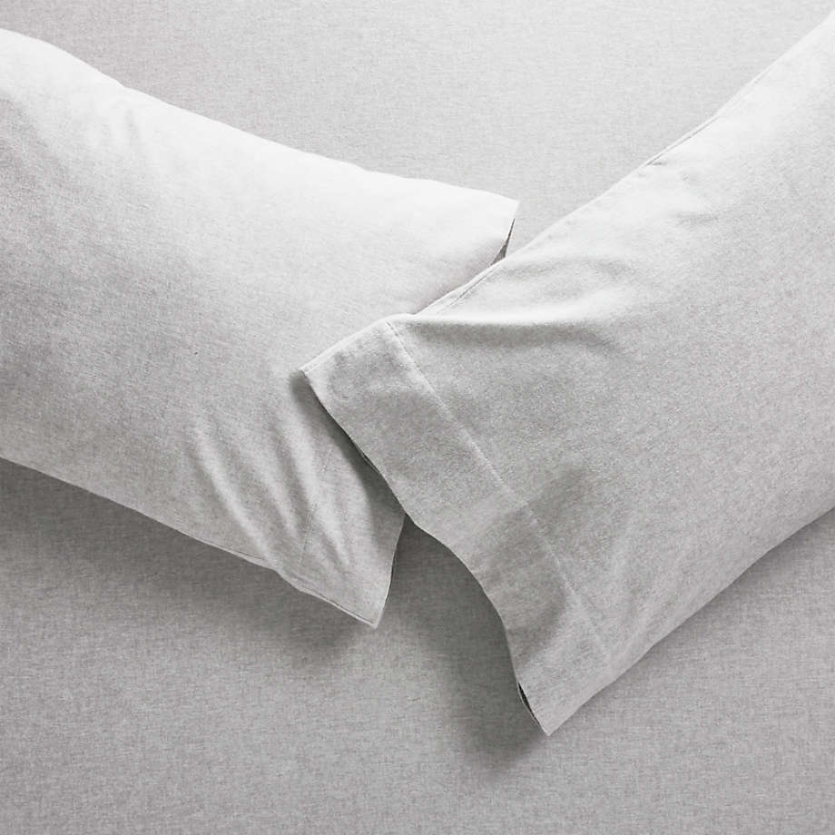 Grey Flannel Standard Pillowcases, Set of 2 + Reviews Crate & Barrel