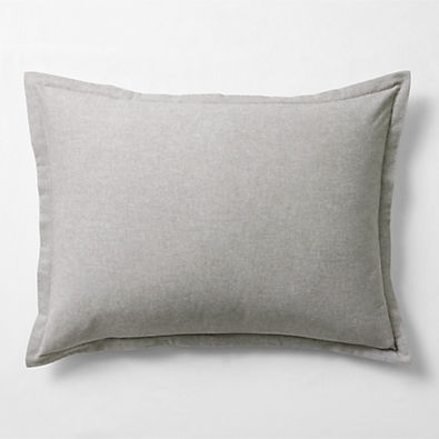 View Cozysoft Organic Flannel Grey Standard Bed Pillow Sham details