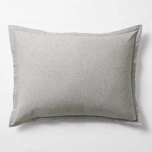 Cozysoft Organic Flannel Grey Euro Bed Pillow Sham