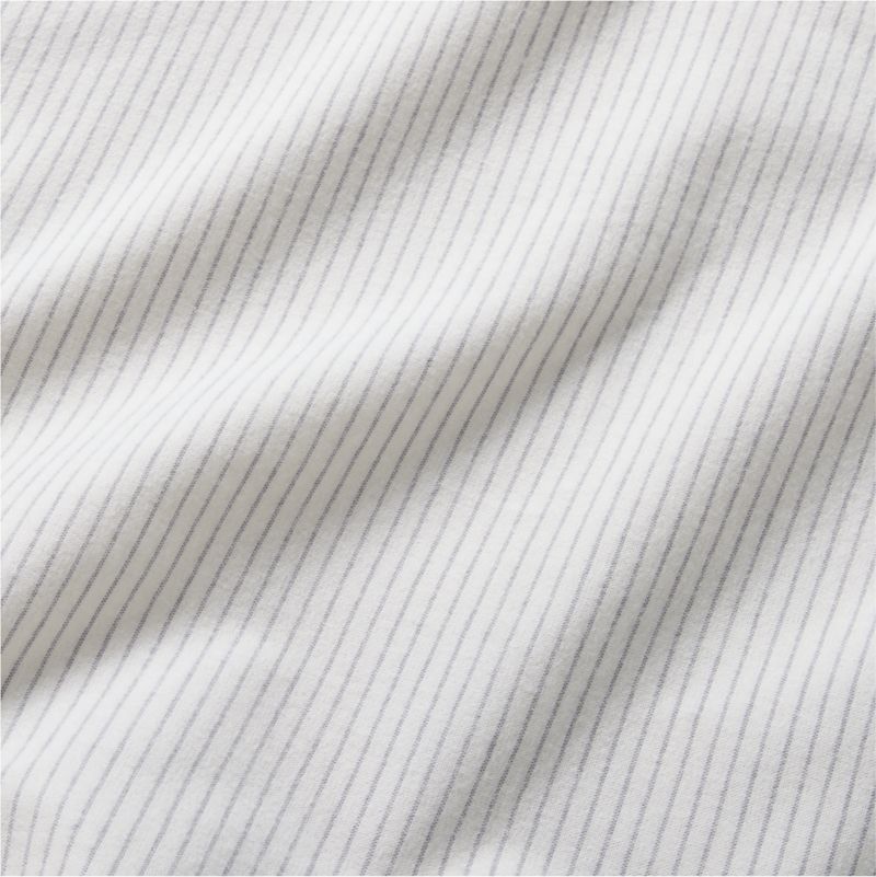 Cozysoft Organic Flannel Grey Stripe Standard Pillowcases, Set of 2 - image 1 of 2