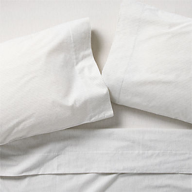 View Cozysoft Organic Flannel Grey Stripe King Bed Sheet Set details