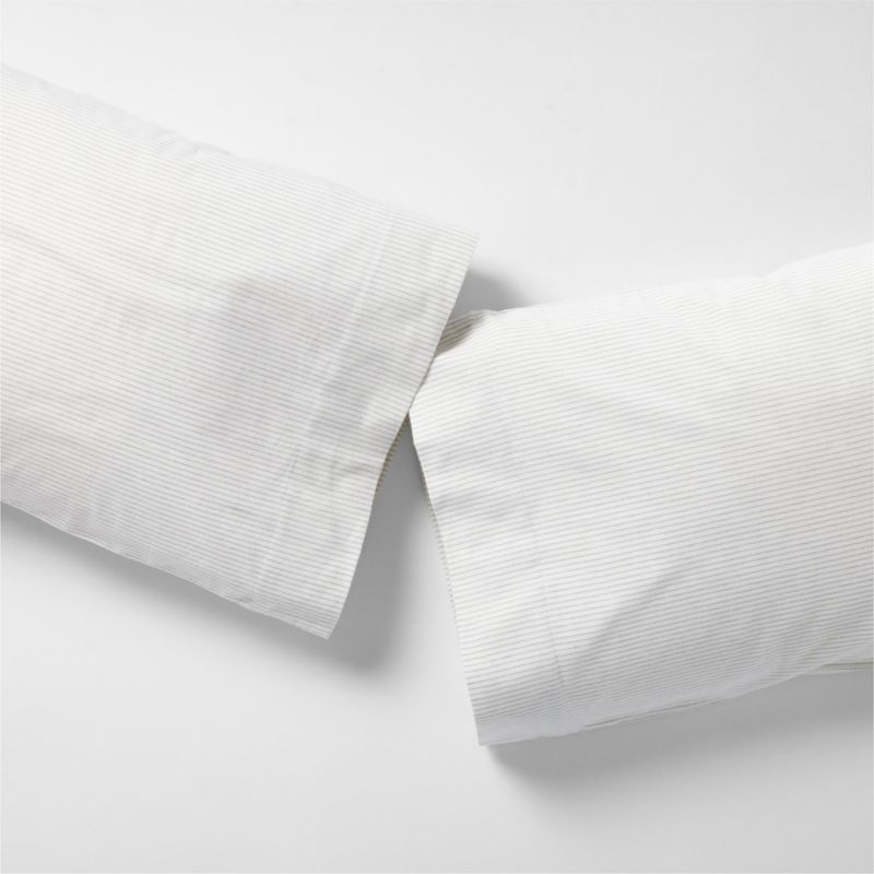 Cozysoft Organic Flannel Grey Stripe Full Bed Sheet Set