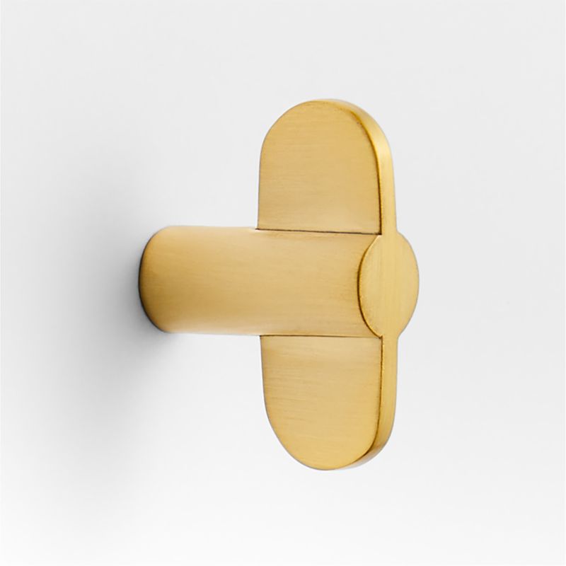 Flat Bar Brushed Brass Cabinet Knob