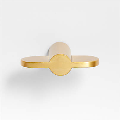 Flat Bar Brushed Brass Cabinet Knob