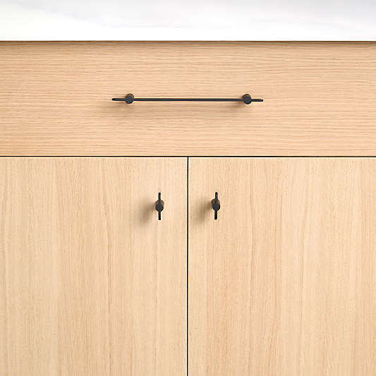 Flat Matte Black Cabinet Drawer Bar Pulls