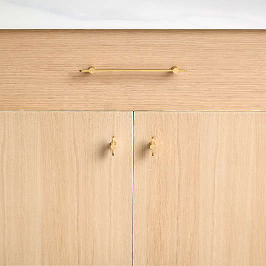 Flat 3" Brushed Brass Cabinet Drawer Bar Pull