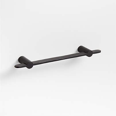 Flat 4" Matte Black Cabinet Drawer Bar Pull