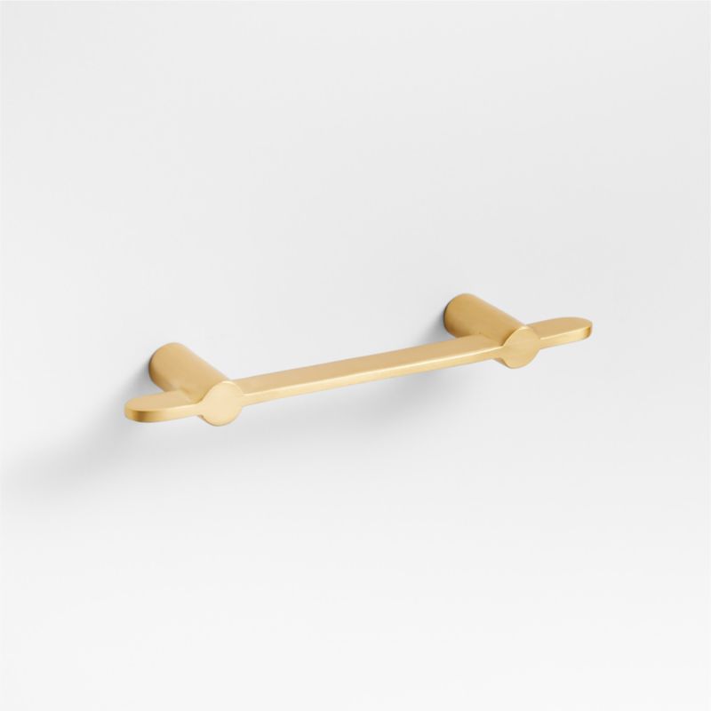 Flat 3" Brushed Brass Cabinet Drawer Bar Pull