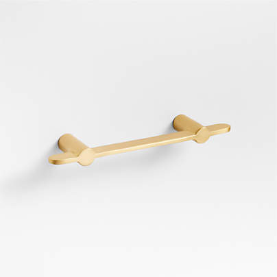 Flat 3" Brushed Brass Cabinet Drawer Bar Pull