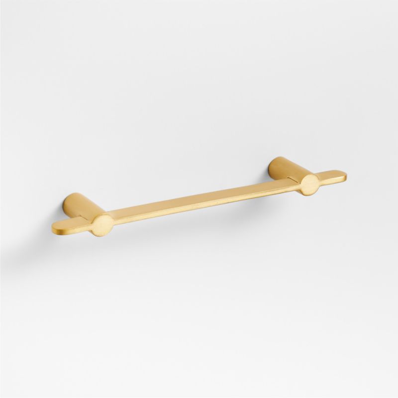 Flat 4" Brushed Brass Cabinet Drawer Bar Pull