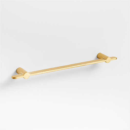 Flat 6" Brushed Brass Cabinet Drawer Bar Pull