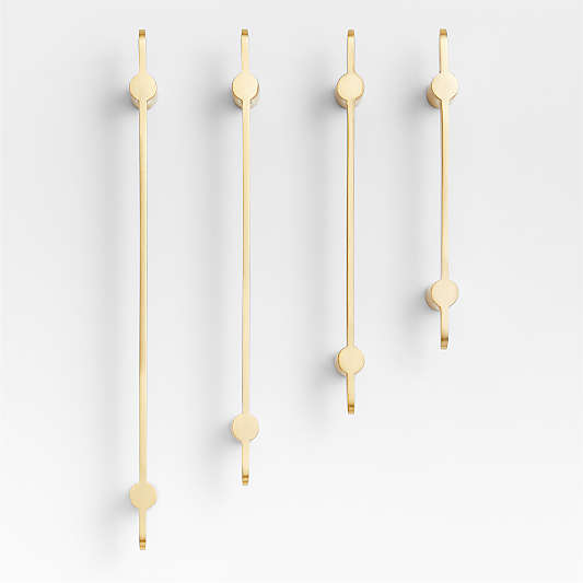 Flat Brushed Brass Cabinet Drawer Bar Pulls