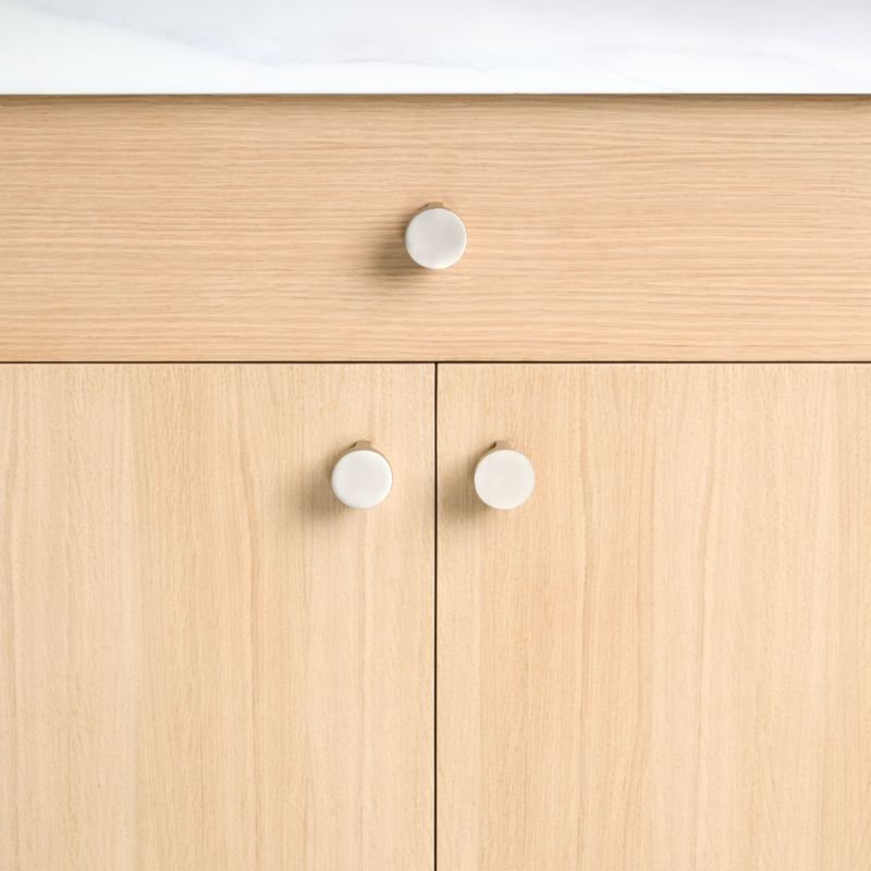 Flat Round Brushed Nickel Cabinet Knob