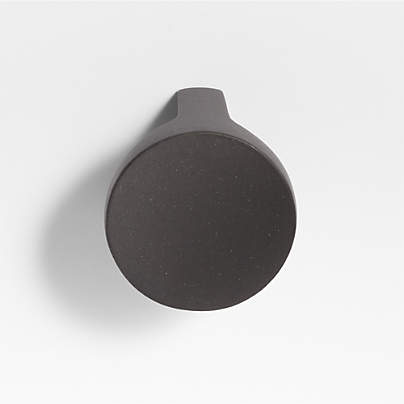 Flat Round Matte Black Cabinet Knob